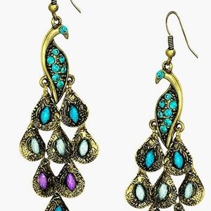 Peacock earrings